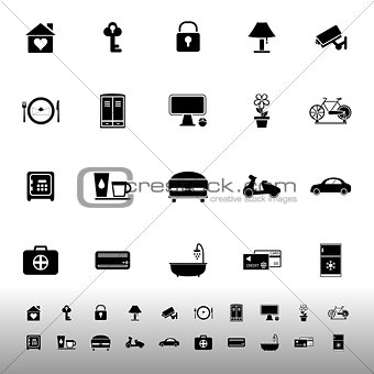 General home stay icons on white background