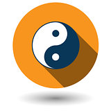 Ying Yang icon in flat style