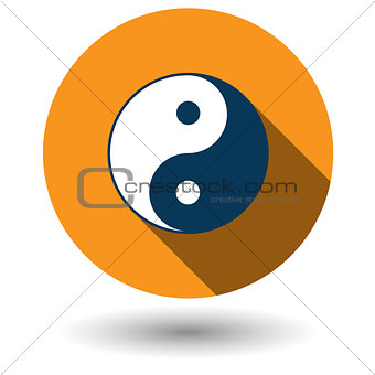 Ying Yang icon in flat style