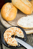 Sweet cream cheese with nuts