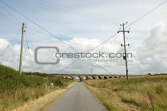 Road leading to bridge.