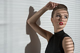 woman in half-light fashion shoot 