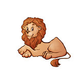 Vector illustration of lion in cartoon style on transparent background