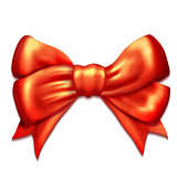 Vector satin ribbon tied in a bow