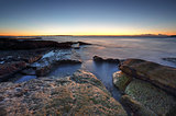 Dawn coast on the rocks at Cronulla, Australia