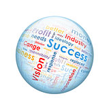 Business words. Spherical glossy button