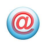 E-mail symbol. Spherical glossy button