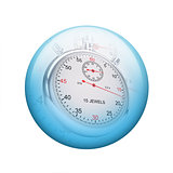 Metal stopwatch. Spherical glossy button