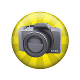 SLR camera. Spherical glossy button