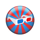 Stereo glasses. Spherical glossy button