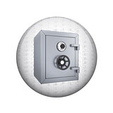 Safe box. Spherical glossy button