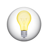 Light bulb. Spherical glossy button