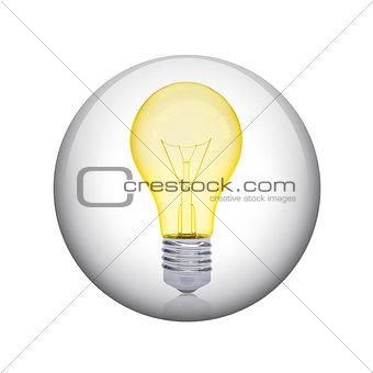 Light bulb. Spherical glossy button