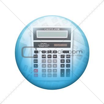 Big calculator. Spherical glossy button
