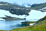 Summer mountain with lake and snow (Norway)