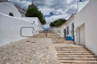 Long stairs to the  Church of Santa Maria do Castelo,Tavira, Por