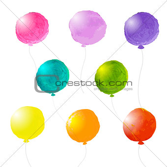 Watercolor Balloons Set