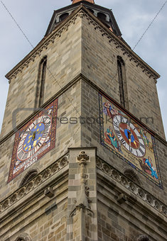 Tower and clocks of the black church in Brasov