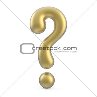 gold 3d question mark isolated on white background