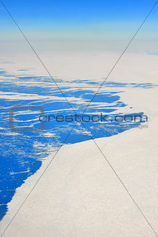 An aerial view of Greenland