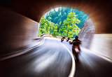 Bikers tour along Europe