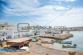 View to Sur harbor in Oman
