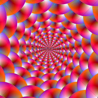 Spiral of Spheres in Pink and Violet