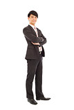 confident  businessman standing and across arms