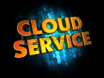 Cloud Service on Digital Background.