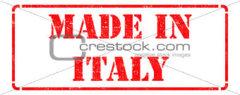 Made in Italy on Red Rubber Stamp.