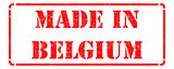 Made in Belgium on Red Rubber Stamp.