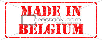 Made in Belgium on Red Rubber Stamp.
