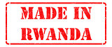 Made in Rwanda on Red Rubber Stamp.