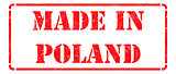 Made in Poland on Red Rubber Stamp.