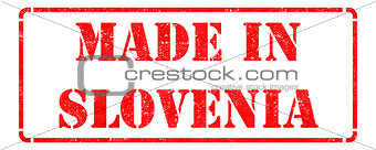 Made in Slovenia on Red Rubber Stamp.