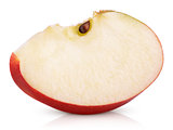 Red apple slice on white