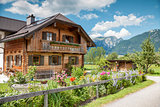 Traditional Alpine house in the mountains