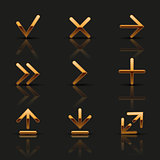Set of golden icons