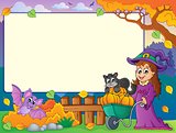 Autumn frame with Halloween theme 1