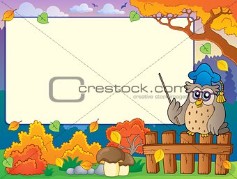 Autumn frame with owl teacher 3