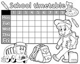 Coloring book school timetable 1