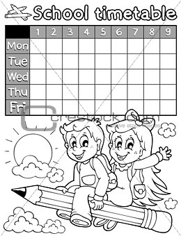 Coloring book school timetable 3