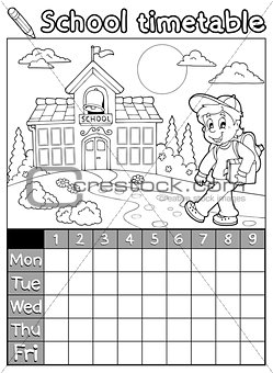 Coloring book school timetable 5