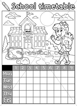 Coloring book school timetable 6