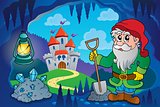 Dwarf in fairy tale cave