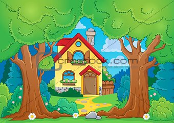 Tree theme with house
