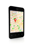 Modern mobile phone with GPS navigator.