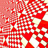 Distorted red checkers