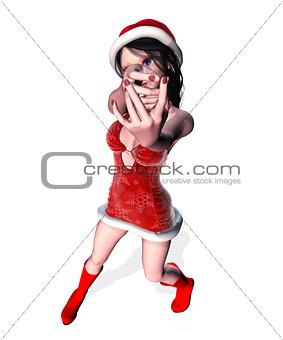 Girl in Christmas dress