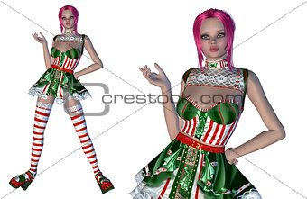 Girl in Christmas outfit